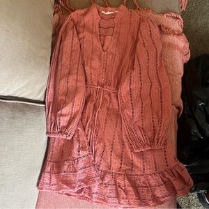 Anthropologie Terracotta Lace Tunic